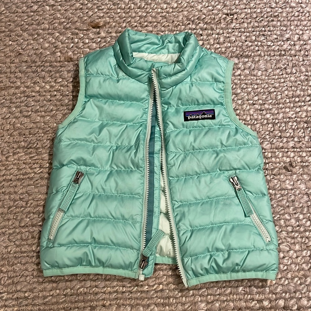 Mint colored Patagonia vest (6-12months)